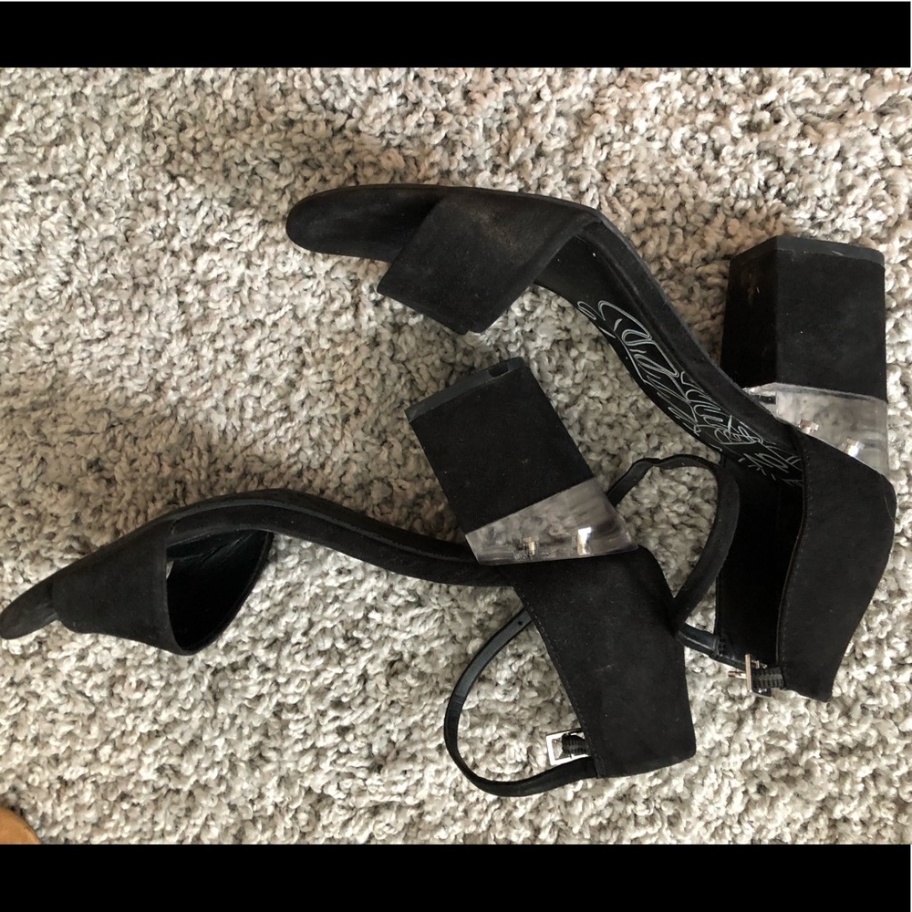 Black block heels - short